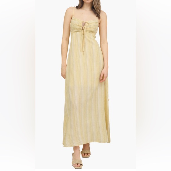 Blu Pepper Dresses & Skirts - Blu Pepper Stripe Tie Front Empire Waist Maxi Dress